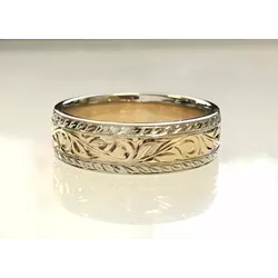 Aliança ouro 18k trabalhada com 6m 10g - 1004 - Almeida Prada