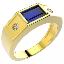 Anel Formatura Ouro 18K 750 Masculino Com Pedra em... - Almeida Prada