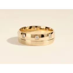 Aliança ouro 18k abaulada cravejada com Brilhante ... - Almeida Prada