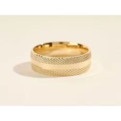 Aliança ouro 18k fosca trabalhada com 5m 7g - 152 - Almeida Prada