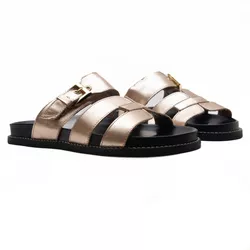 Sandália Papete - Maisa, Ouro Light - 25010O - ANALAURACALCADOS