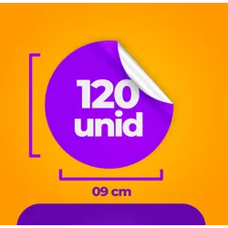 120 Unidades - Adesivo Vinil (9x9cm) - Atual Adesivos