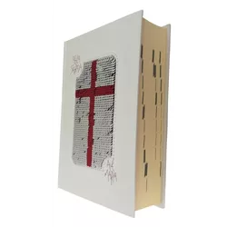 Bíblia Ave Maria com Lantejoula - Branco e Vermelho - 25164 - Betânia Loja Catolica 