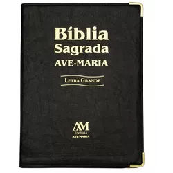 Bíblia Letra Grande Ave Maria Capa Preta - 7456 - Betânia Loja Catolica 