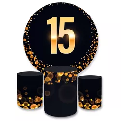 Kit Painel + Capas Cilindro Decorativo Festa Debut... - Loja | Bibi Painéis