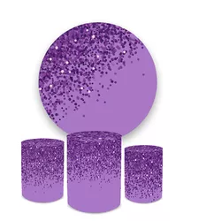 Kit Capa Painel + Trio Cilindros Glitter Lilás - Loja | Bibi Painéis