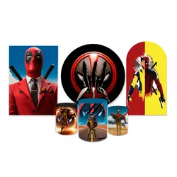 Kit Casadinho + Painel Romano Tema Deadpool - Loja | Bibi Painéis