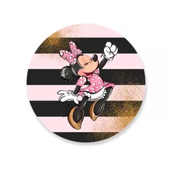 Capa Painel Redondo Minnie Laço Rosa - Loja | Bibi Painéis