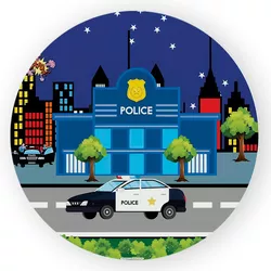 Capa Painel Redondo Polícia Desenho - Loja | Bibi Painéis