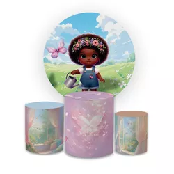 Kit Capa Painel Redondo + Trio Cilindros Decoração... - Loja | Bibi Painéis