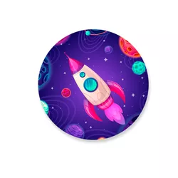 Capa Painel Redondo Astronauta Foguete - Loja | Bibi Painéis