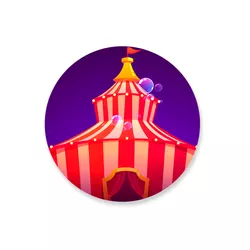 Capa Painel Redondo Circo Vermelho - Loja | Bibi Painéis