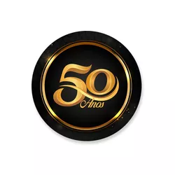 Capa Painel Redondo 50 Anos Preto - Loja | Bibi Painéis