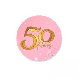 Capa Painel Redondo 50 Anos Rosa - Loja | Bibi Painéis