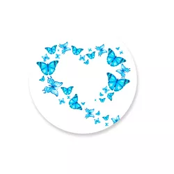 Capa Painel Redondo Borboleta Azul Coração - Loja | Bibi Painéis