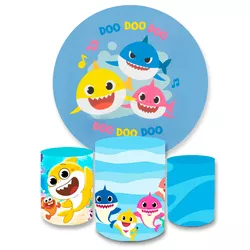 Kit Capa Painel + Trio Cilindros Baby Shark 03 - Loja | Bibi Painéis