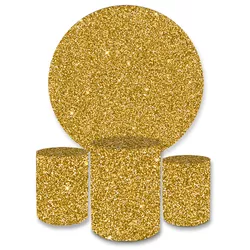 Kit Capa Painel + Trio Cilindros Glitter Dourado - Loja | Bibi Painéis