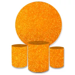 Kit Capa Painel + Trio Cilindros Glitter Laranja - Loja | Bibi Painéis