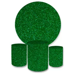 Kit Capa Painel + Trio Cilindros Glitter Verde - Loja | Bibi Painéis