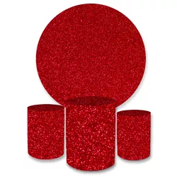 Kit Capa Painel + Trio Cilindros Glitter Vermelho - Loja | Bibi Painéis
