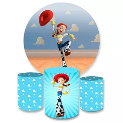 Kit Capa Painel + Trio Cilindros Jessie Toy Story - Loja | Bibi Painéis