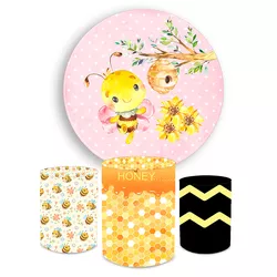 Kit Capa Painel + Trio Cilindros Abelhinha Rosa - Loja | Bibi Painéis