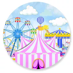 Capa Painel Redondo Circo Rosa Novo - Loja | Bibi Painéis