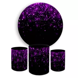 Kit Capa Painel + Trio Cilindros Glitter Preto e R... - Loja | Bibi Painéis