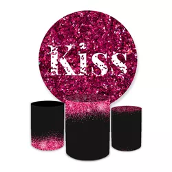 Kit Capa Painel + Trio Cilindros Glitter Rosa Com ... - Loja | Bibi Painéis