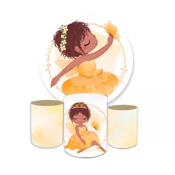 Kit Capa Painel + Trio Cilindros Bailarina Amarela - Loja | Bibi Painéis
