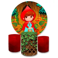 Kit Capa Painel + Trio Cilindros Chapéuzinho 02 - Loja | Bibi Painéis