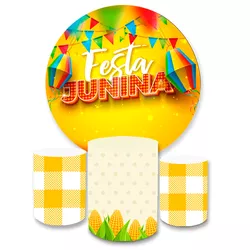 Kit Capa Painel + Trio Cilindros Festa Junina Amar... - Loja | Bibi Painéis