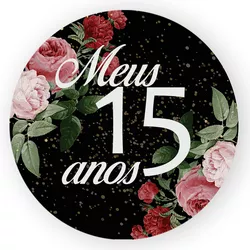 Capa Painel Redondo Decorativo Tema 15 Anos Decora... - Loja | Bibi Painéis