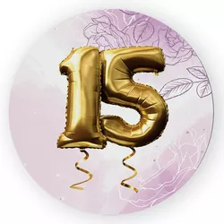 Capa Painel Redondo Decorativo Tema 15 Anos Decora... - Loja | Bibi Painéis