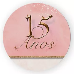 Capa Painel Redondo Decorativo Tema 15 Anos Decora... - Loja | Bibi Painéis