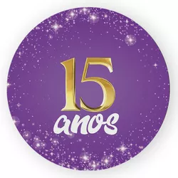 Capa Painel Redondo Decorativo Tema 15 Anos Decora... - Loja | Bibi Painéis