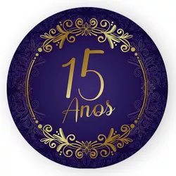 Capa Painel Redondo Decorativo Tema 15 Anos Decora... - Loja | Bibi Painéis