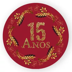 Capa Painel Redondo Decorativo Tema 15 Anos Decora... - Loja | Bibi Painéis