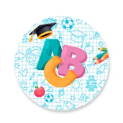 Capa Painel Redondo Decorativo Tema ABC Educativo ... - Loja | Bibi Painéis