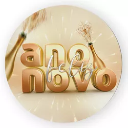 Capa Painel Redondo Decorativo Tema Ano Novo Data ... - Loja | Bibi Painéis