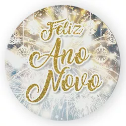 Capa Painel Redondo Decorativo Tema Ano Novo Data ... - Loja | Bibi Painéis