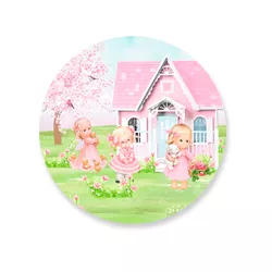 Capa Painel Redondo Decorativo Tema Boneca Decoraç... - Loja | Bibi Painéis