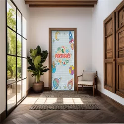 Capa De Porta Em Tecido Sublimado 2,0x0,8m C/ Elás... - Loja | Bibi Painéis