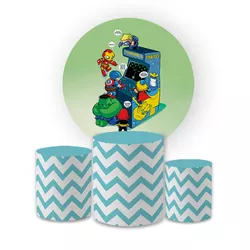 Kit Capa Painel Redondo + Trio Cilindros Decoração... - Loja | Bibi Painéis