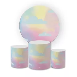 Kit Capa Painel Redondo + Trio Cilindros Decoração... - Loja | Bibi Painéis