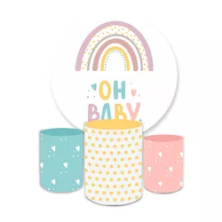 Kit Capa Painel Redondo + Trio Cilindros Decoração... - Loja | Bibi Painéis