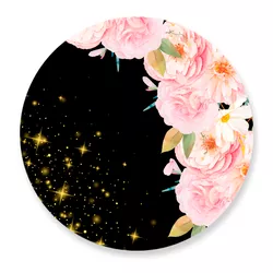 Capa Painel Redondo Floral Preto - Loja | Bibi Painéis