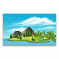 Painel Gigante Para Decoração 5 x 3 Ilha 01 - Loja | Bibi Painéis