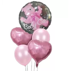 Arranjo de Balões Ursinho Rosa Chá Revelação - CELEBRAH ARTIGOS PARA FESTAS