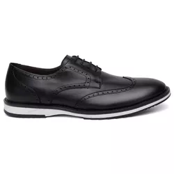 Sapato Masculino Grécia Derby Brogue Couro Preto -... - Centuria Calçados